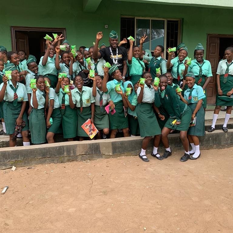 Students of Command Day Secondary School, Ijebu Ode, celebrating together in uniform